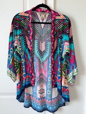Flying Tomato Geometric Kimono Cardigan